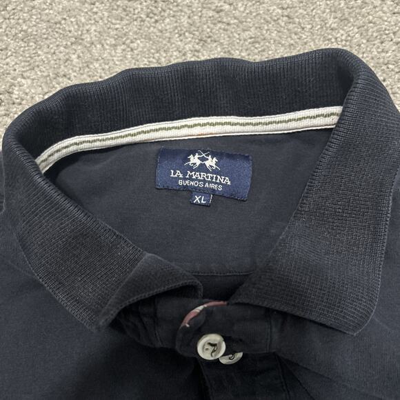 La Martina Buenos Aires Blue Polo Long Sleeve Polo Shirt Size XL Read - Picture 3 of 10